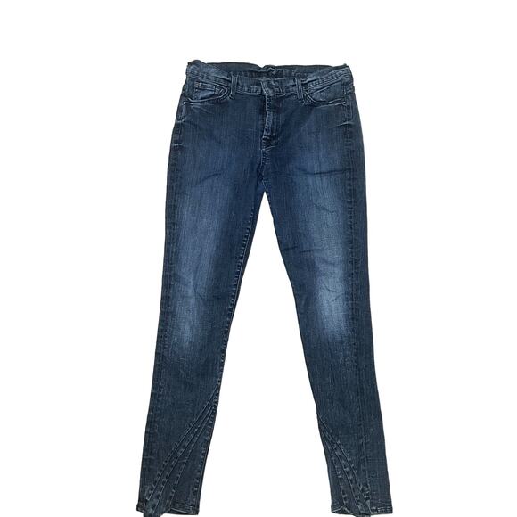 7 For All Mankind Womens Mid Rise Straight Leg Jeans Size 30 Blue - Picture 1 of 7